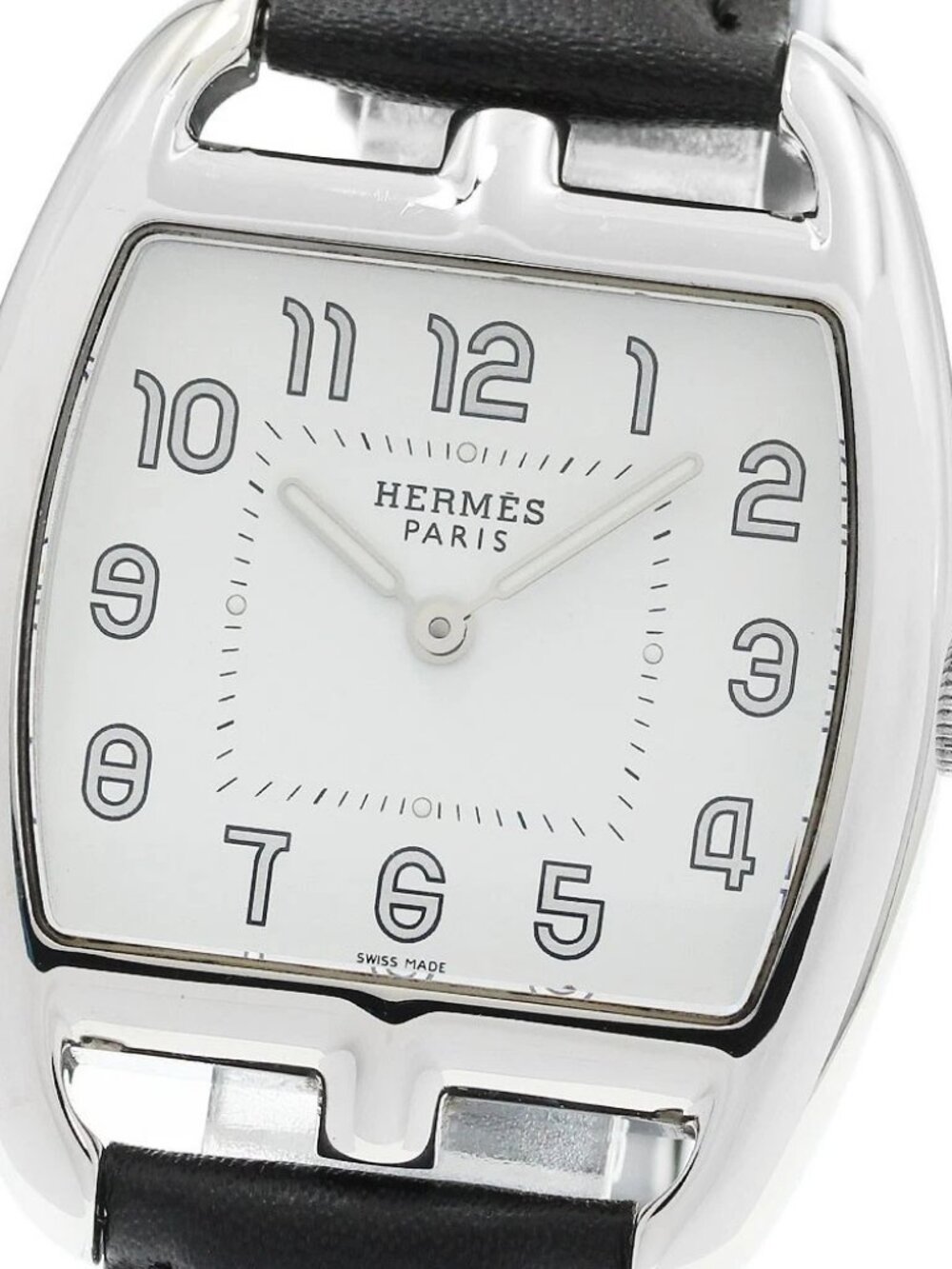 HERMES Cape Cod Tonneau CT1.710 White Dial Quartz Men's Watch_962195